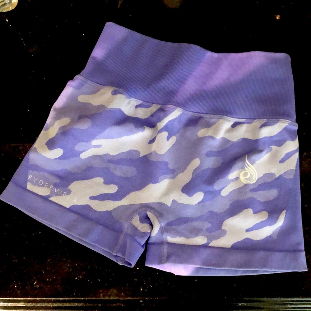 Ryderwear high waist purple camo shorts